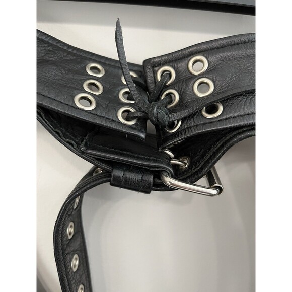 First Manufacturing Co Rally Riding Chaps FMC Black leather Biker Adj waist Med - Picture 6 of 10